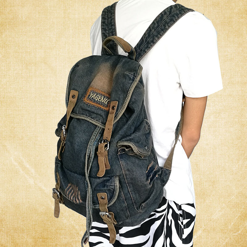 Retro Canvas Leather Double Sh - Canvas Backpack Casual review and price