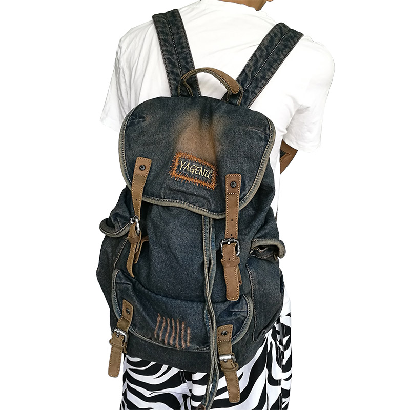 Retro Canvas Leather Double Sh - Canvas Backpack Casual review and price