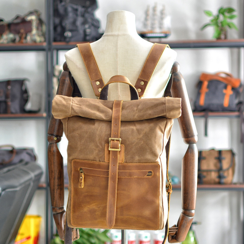 New simple and retro wax canva - Canvas Backpack Casual review and price